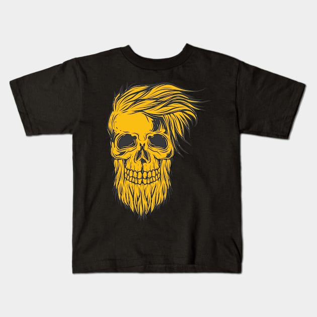 Skull hipster Kids T-Shirt by ShirtyLife